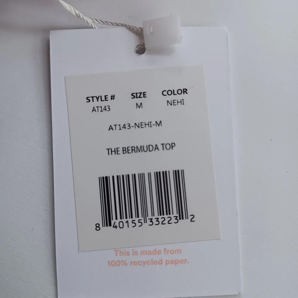 Andie The Bermuda Bikini Top Size M Women Underwired Adjustable Strap Scoop Neck